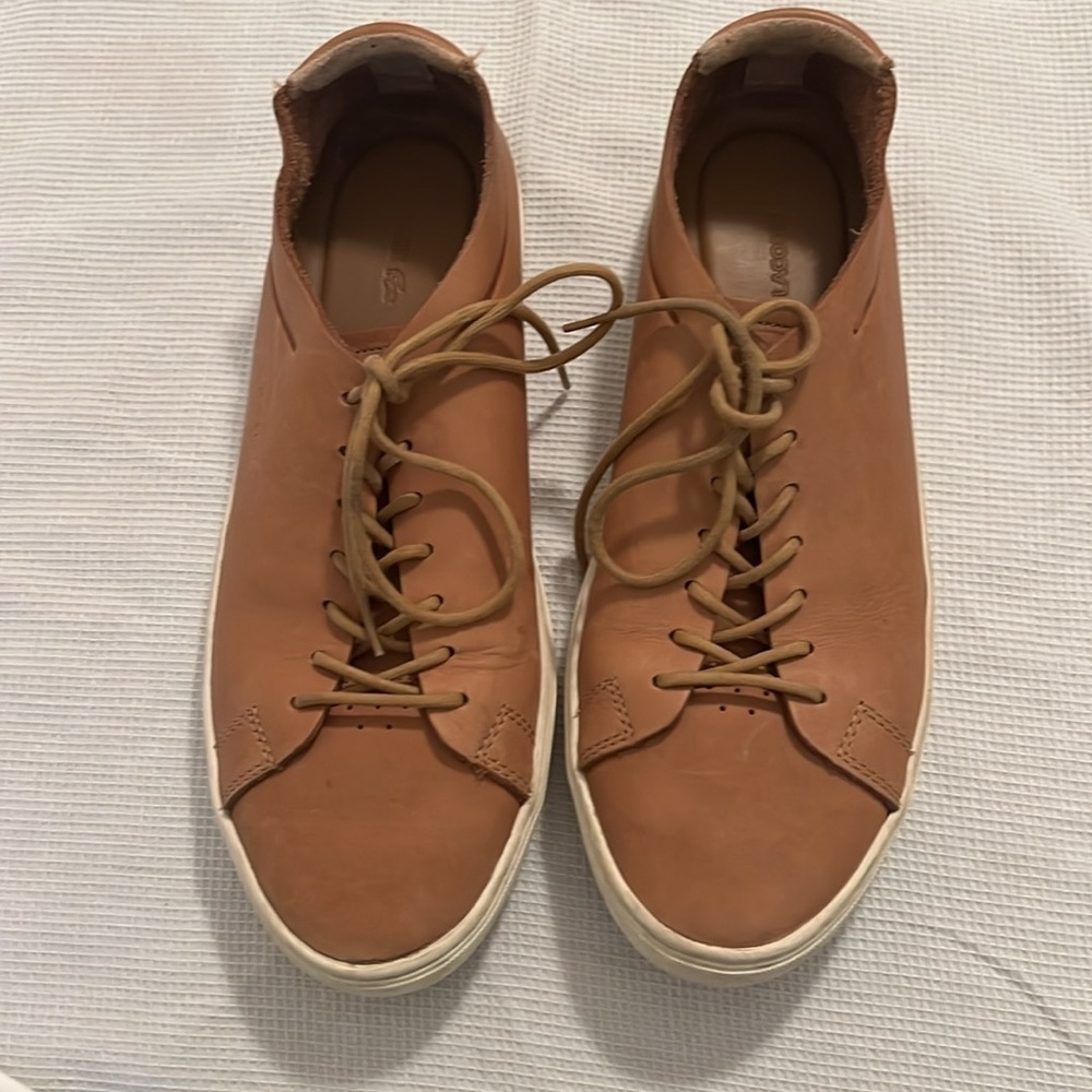 Lacoste Men’s unlined L12.12 sneaker Tan size 11.5 leather​​​​​